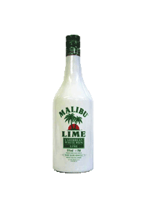 bouteille alcool Malibu Lime Design 1990