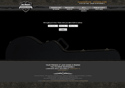 Site Web Jack Daniel's Drinking School