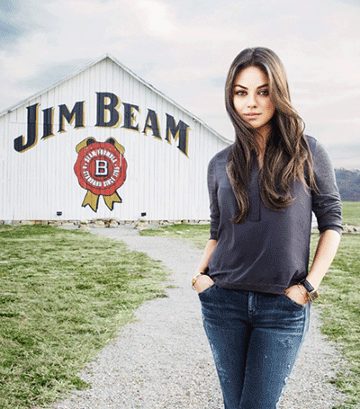 whiskey jim beam mila kunis